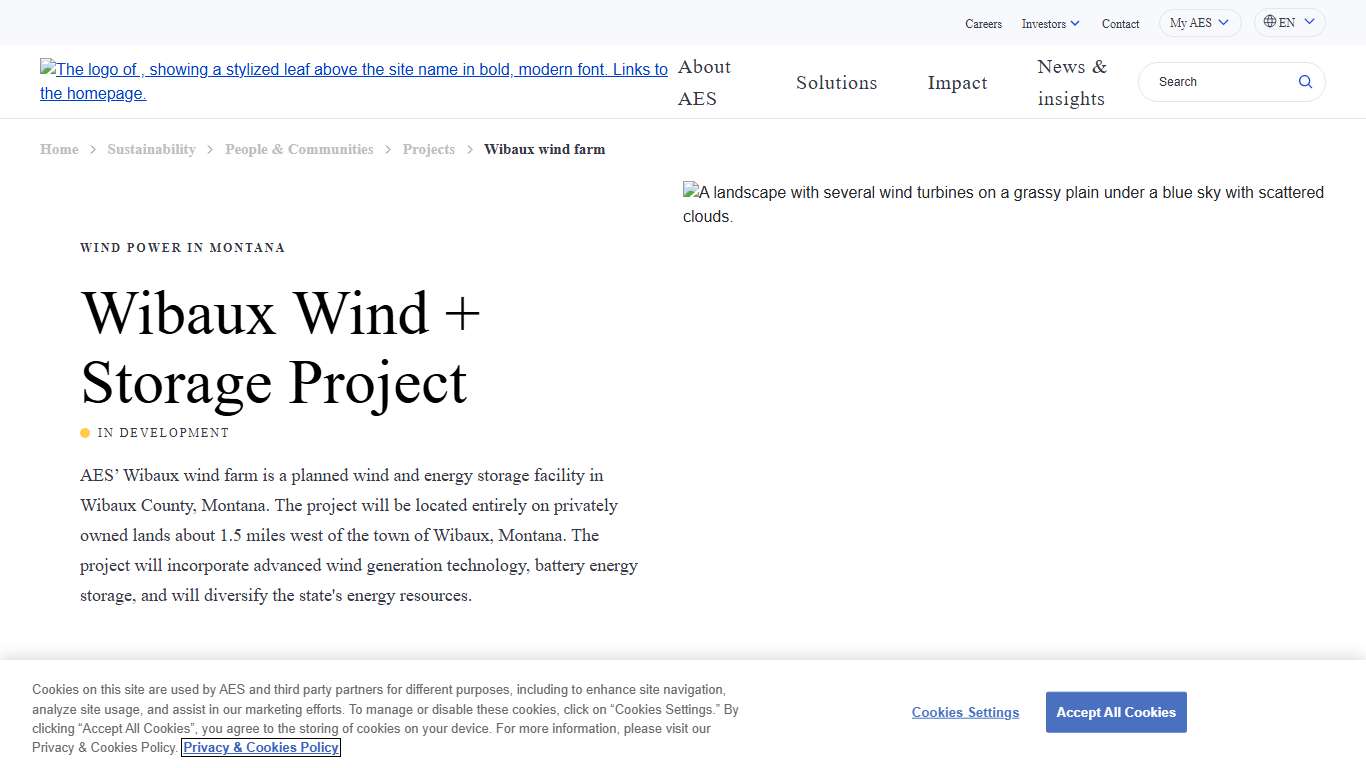 Wibaux wind farm AES